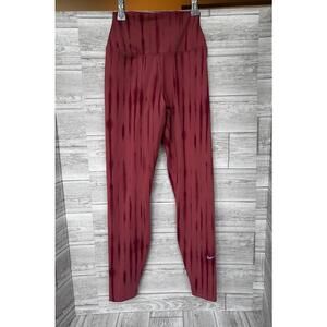 Nike One Women’s Dri-FIT Leggings XS Tie-Dye Pink Burgundy High Waist FZ7272-634
